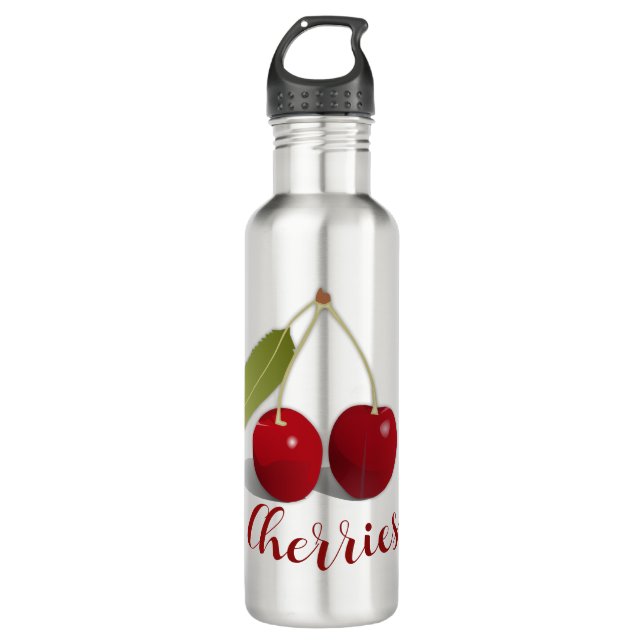 Zwei Kirschen gestalten Wasserflasche Edelstahlflasche (Vorderseite)