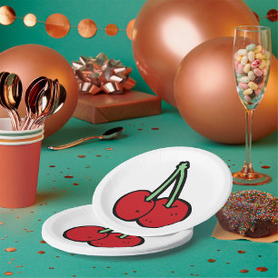 Zwei Kirschen Pappteller