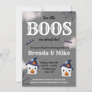 Zwei kleine BOOS sind fast fällig! Ghost Baby Show Einladung