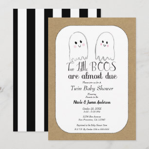 Zwei kleine BOOS Twin Ghosts Halloween Kinderdusch Einladung