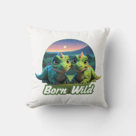 Zwei kleine Dinos - Born Wild Kissen