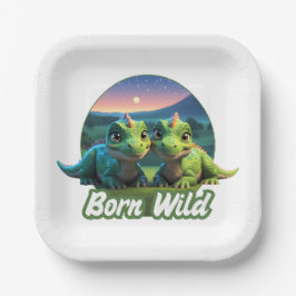 Zwei kleine Dinos - Born Wild Pappteller