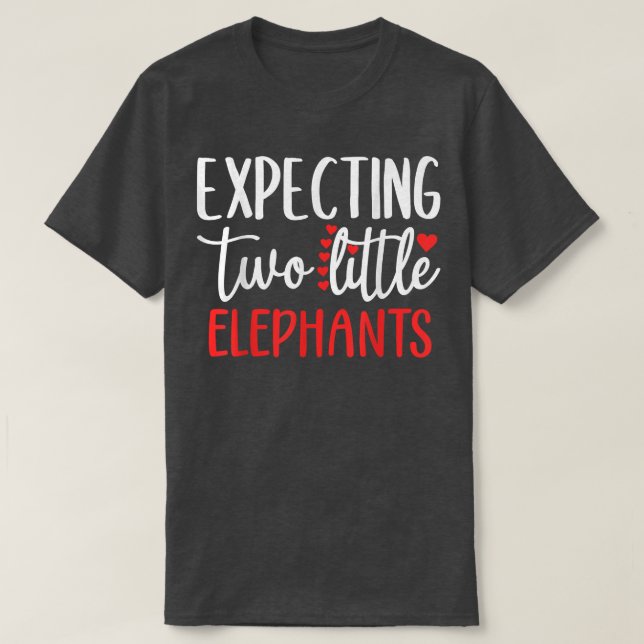 Zwei kleine Elefanten erwarten Funny Pregnancy Twi T-Shirt (Design vorne)