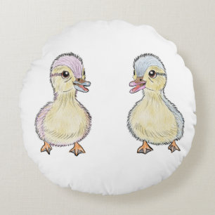 Zwei kleine Enten Rundes Kissen