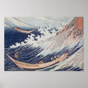Zwei kleine Fischerboote auf dem Meer Poster