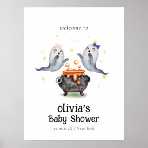 Zwei kleine Geister Zwillinge Baby Shower Willkomm Poster