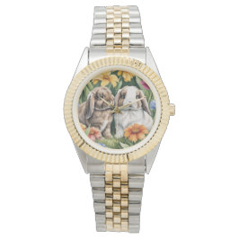 Zwei kleine Hasen Armbanduhr