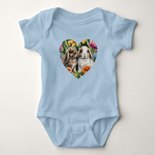 Zwei kleine Hasen Baby Strampler