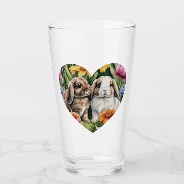 Zwei kleine Hasen Glas (Vorderseite)