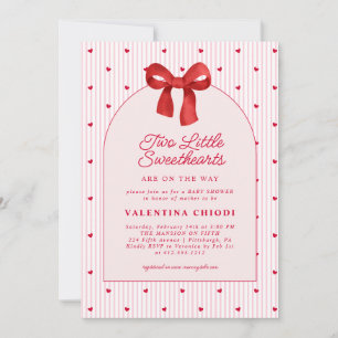 Zwei kleine Herzchen Valentins-Baby Shower Einladung