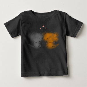 Zwei kleine Kätzchen Orange und Grau Baby T-shirt
