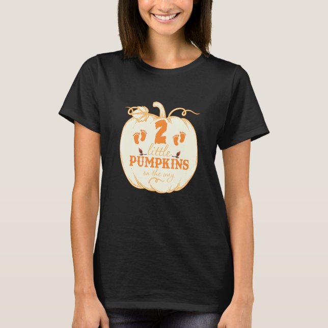 Zwei kleine Kürbis auf dem Halloween-Weg T-Shirt (Vorderseite)