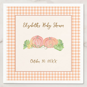 Zwei kleine Kürbis-Zwillinge Herbst-Baby-Party Serviette