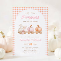 Zwei kleine Kürbismädchen-Baby-Party-Einladung