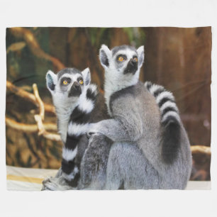 Zwei kleine Lemurs Fleecedecke