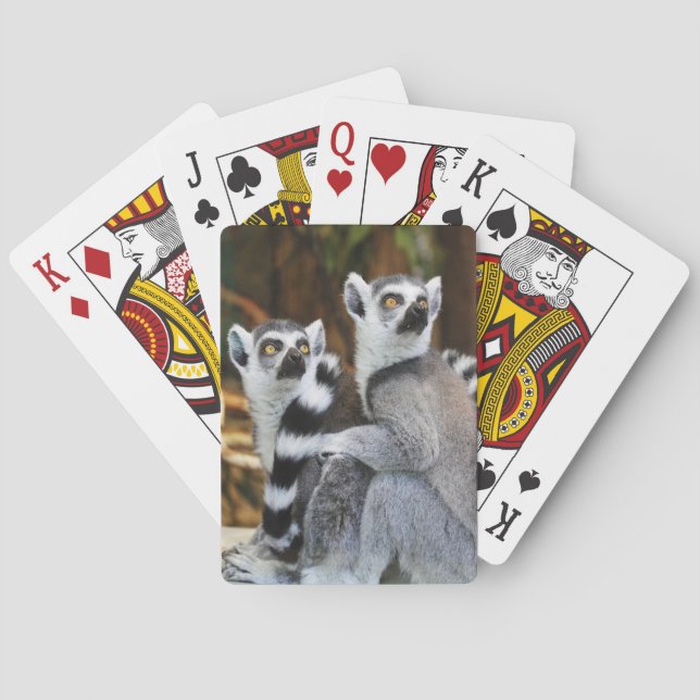 Zwei kleine Lemurs Spielkarten (Rückseite)