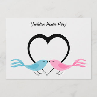 Zwei kleine Lovebirds für mehrere Zwecke Einladung