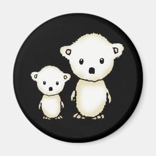 Zwei kleine Polarbären Magnet