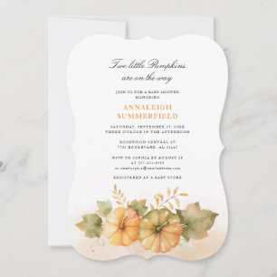 Zwei kleine Pumpkins Fall Twins Baby Dusche Einladung
