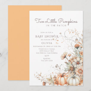 Zwei kleine Pumpkins Kinderdusche Einladung