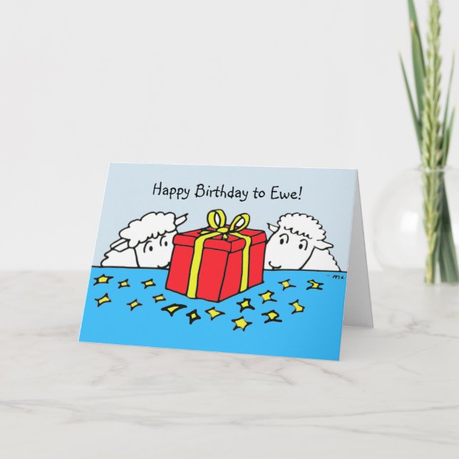 Zwei kleine Schafspende zum Geburtstag Karte (Vorderseite)