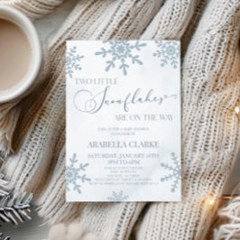 Zwei kleine Schneeflocken Winter Twins Kinderdusch Einladung