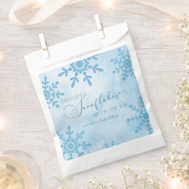 Zwei kleine Schneeflocken Winter Twins Kinderdusch Geschenktütchen (Ausgeschnitten)