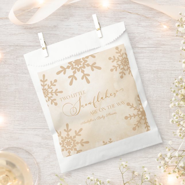 Zwei kleine Schneeflocken Winter Twins Kinderdusch Geschenktütchen (Ausgeschnitten)