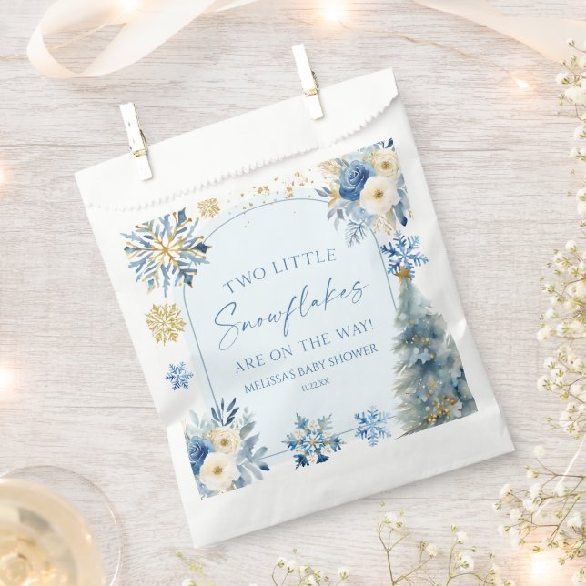 Zwei kleine Schneeflocken Winter Twins Kinderdusch Geschenktütchen (Ausgeschnitten)