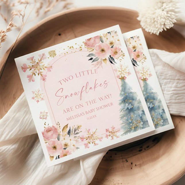 Zwei kleine Schneeflocken Winter Twins Kinderdusch Serviette (Von Creator hochgeladen)