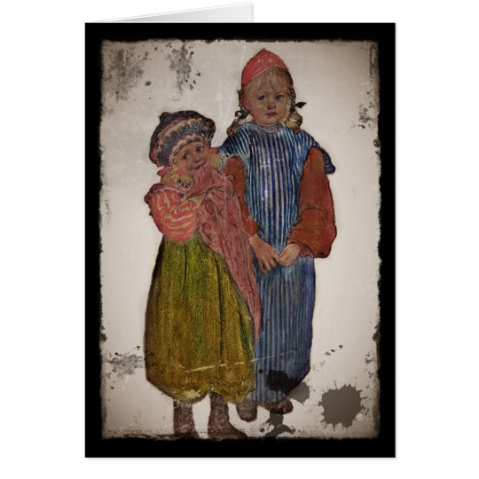 Zwei kleine Schwestern 1906 Karte