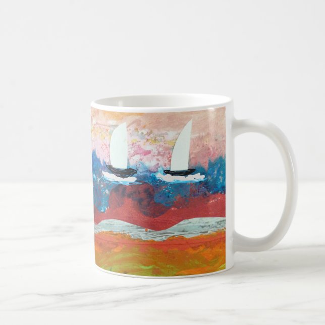 Zwei kleine Segelboote Kaffeetasse (Rechts)