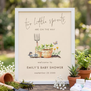Zwei kleine Sprossen Zwillinge Willkommen Baby Sho Poster