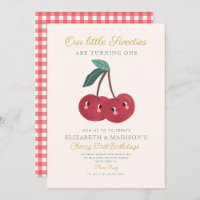 Zwei kleine Sweeties Cherry Erster Geburtstag