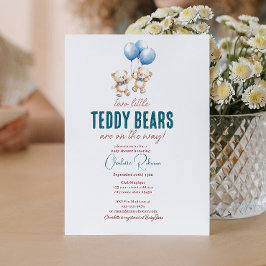 Zwei kleine Teddy Bears Twins Baby Dusche Einladung
