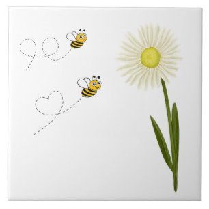 Zwei kleine und niedliche Bienen Fliese