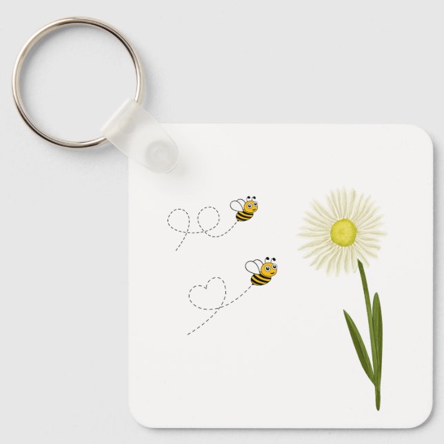 Zwei kleine und niedliche Bienen Schlüsselanhänger (Vorderseite)