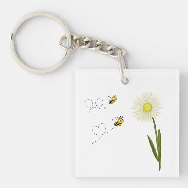 Zwei kleine und niedliche Bienen Schlüsselanhänger (Vorderseite)