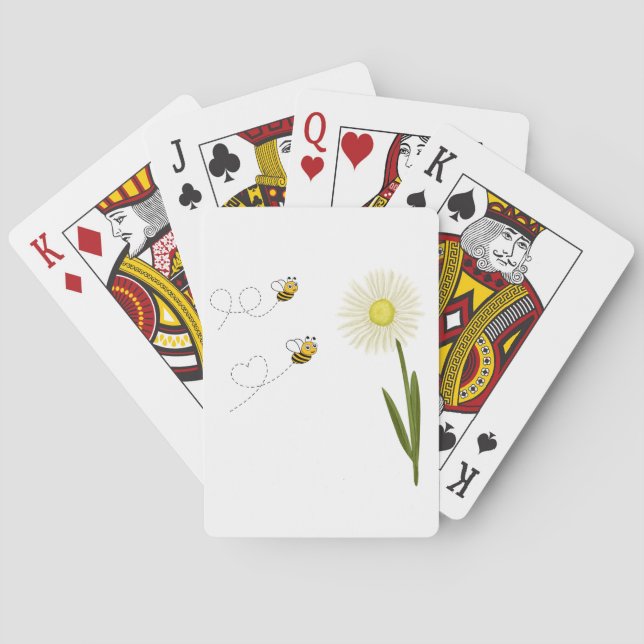 Zwei kleine und niedliche Bienen Spielkarten (Rückseite)