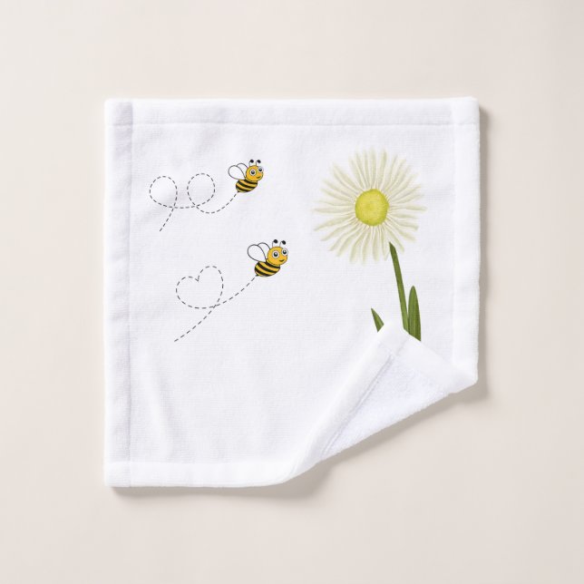 Zwei kleine und niedliche Bienen Waschlappen (Waschlappen)