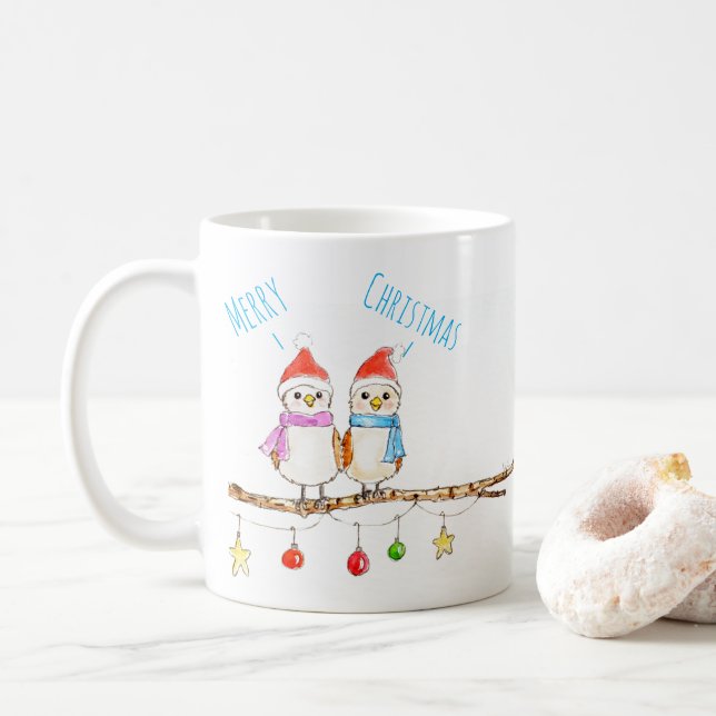 Zwei kleine Vögel  Kaffeetasse (Mit Donut)