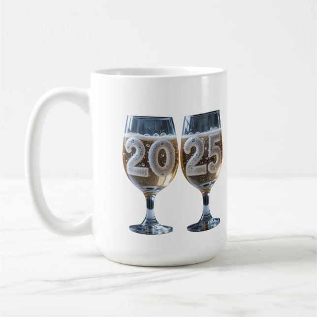Zwei Klingengläser mit Blasen Kaffeetasse (Links)