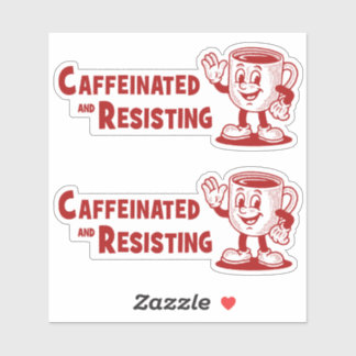 ZWEI! Koffeinhaltiger und Widerstand leistender Pr Aufkleber