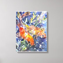 Zwei Koi Aquarellbilder