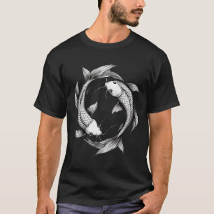 Zwei Koi-Fische schwimmen in Yin-Yang-Formation T-Shirt