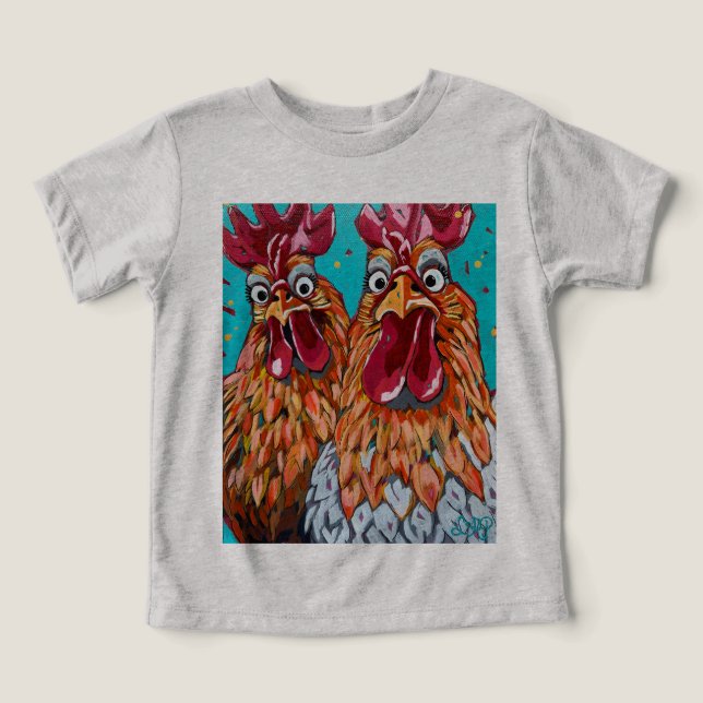Zwei komische Rooster (Design Vorderseite)