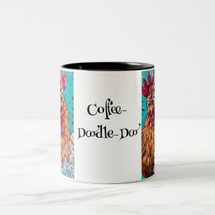 Zwei komische Rooster Zweifarbige Tasse