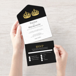 Zwei Könige bilden ein schwules Hochzeitspaar All-in-One-Einladung