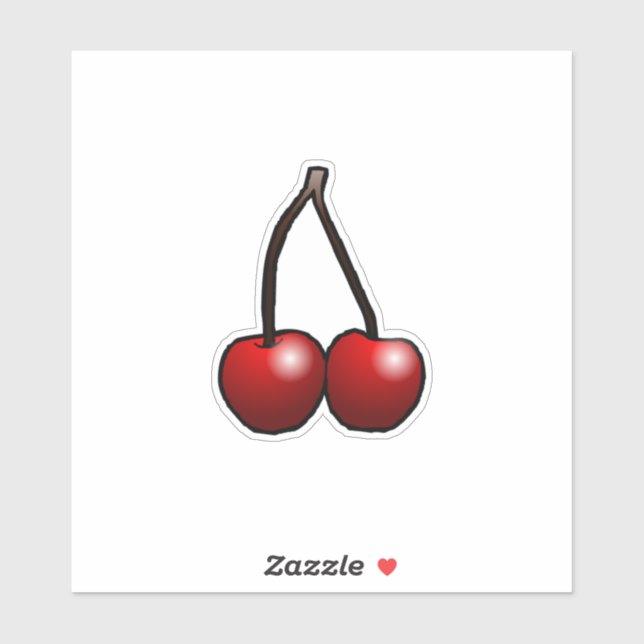 Zwei köstliche Kirschen Aufkleber (Blatt)
