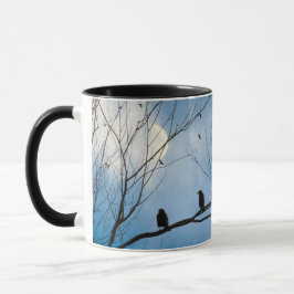 Zwei Krähen auf einem Ast Tasse